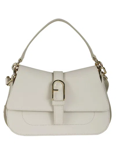 Furla Flow Mini Top Handle Bag In White