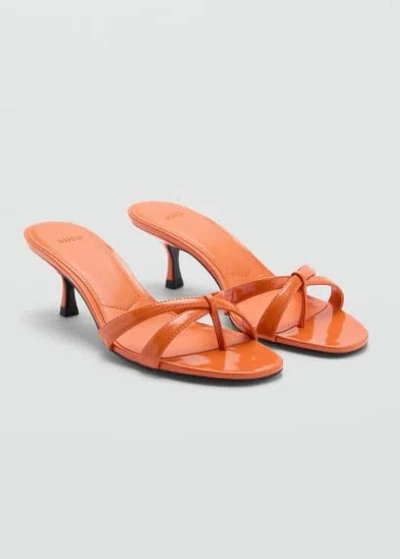 Mango Strappy Heeled Sandals Orange