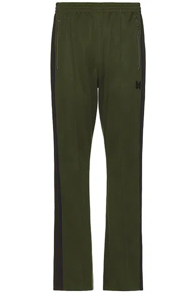Needles Boot-cut Track Pant Poly Smooth In Olive