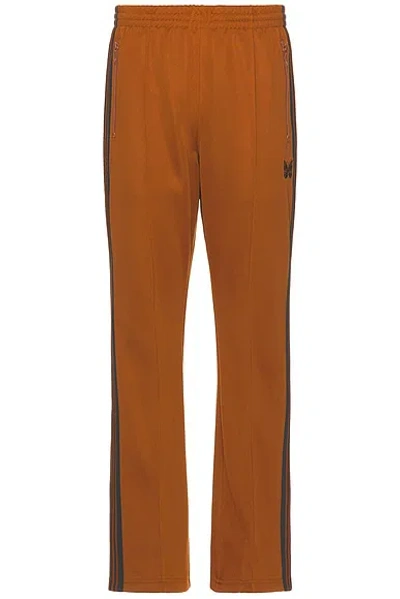 Needles Boot-cut Track Pant Poly Smooth In Rust