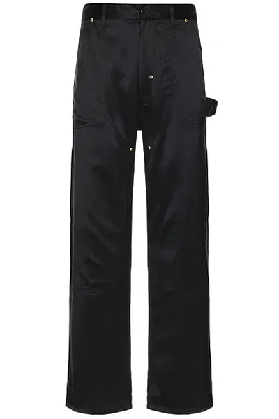 4sdesigns Front Face Silk Utility Pant In Black