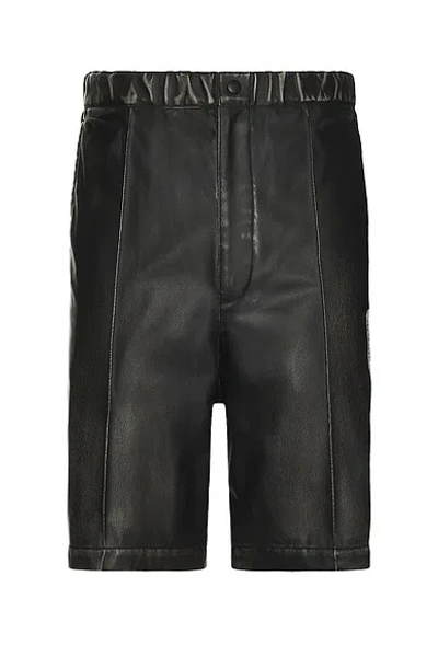 Miharayasuhiro Vegan Leather Shorts In Black