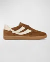 Vince Oasis Mixed Leather Retro Sneakers In Elmwood