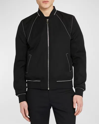 Alexander Mcqueen Men's Reversible Harness Bomber Jacket In Black