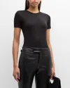 Helmut Lang Classic Short-sleeve Rib Tee In Black