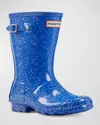 Hunter Kid's Original Glitter Rubber Boots, Baby/kids In Cruise Blue