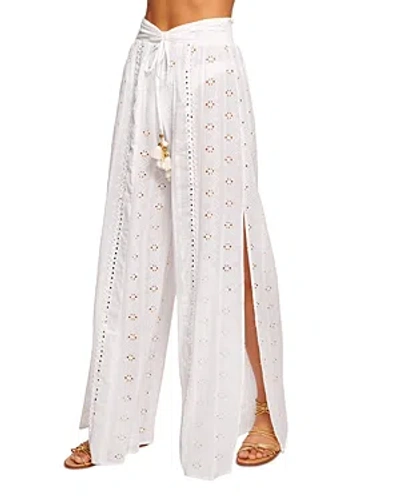Ramy Brook Adelia Eyelet Coverup Trouser In White/sand