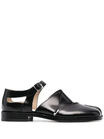 Maison Margiela Tabi Sandals With Cut-out Details In Black