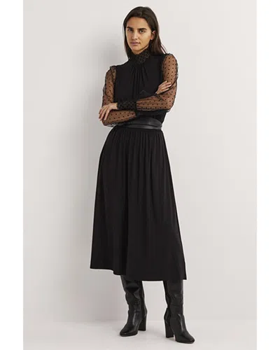 Boden Tulle Sleeve Midi Party Dress In Black