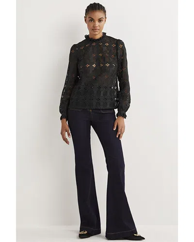 Boden High-neck Lace Top In Black