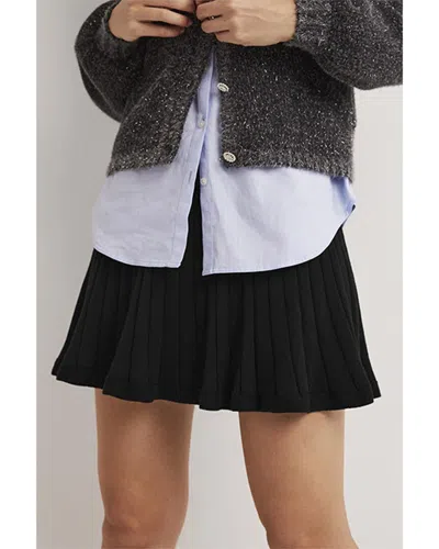 Boden Knitted Pleated Mini Skirt In Black