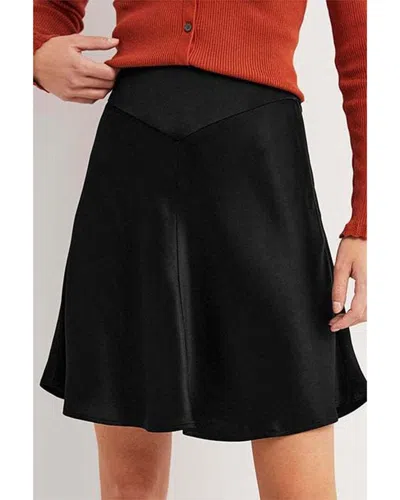 Boden Satin Bias-cut Mini Skirt In Black