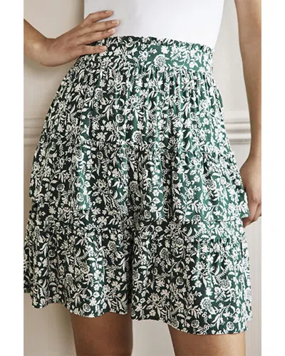 Boden Multi Tiered Crepe Skirt In Green