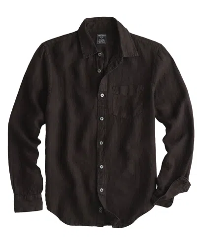 Todd Snyder Linen Collared Shirt In Black