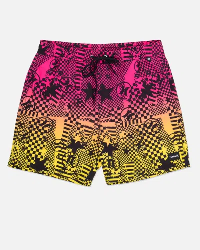 United Legwear Men's Cannonball Volley 25th 17" Shorts In Neon Pink