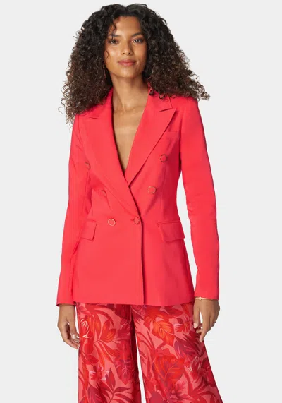 Bebe Double Breasted Strong Shoulder Jacket In Hibiscus