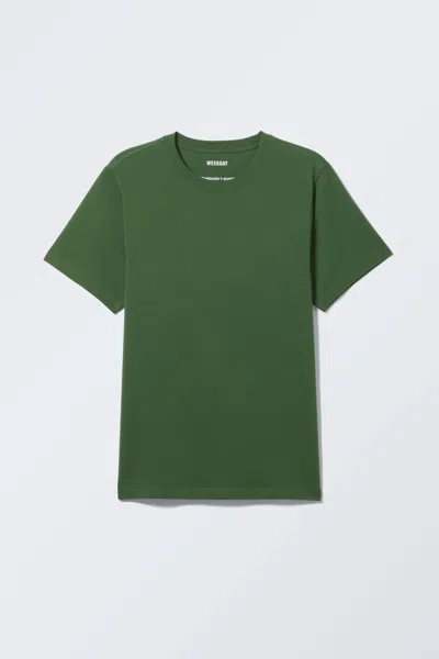 Weekday Standard Midweight T-shirt In Green