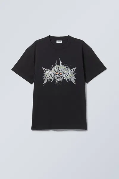 Weekday Oversized Graphic Printed T-shirt In Black