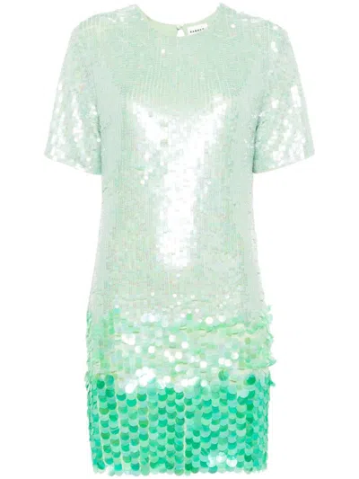 P.a.r.o.s.h Sequin-embellished Short-sleeved Dress In Verde