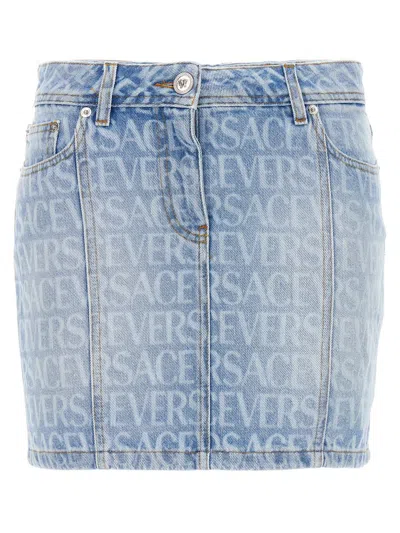 Versace ' Allover' Skirt In Blue