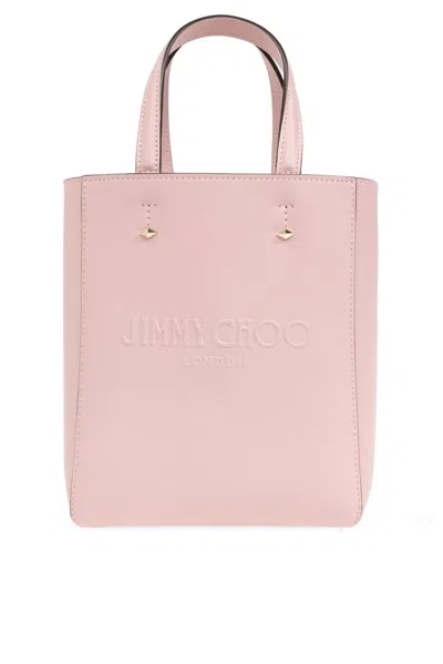 Jimmy Choo Logo Debossed Tote Bag In Pink