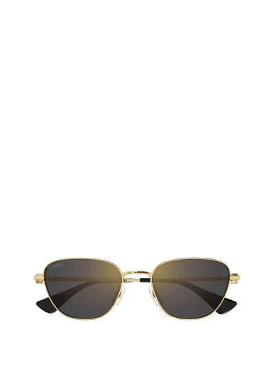 Cartier Cat Eye Frame Sunglasses In Gold