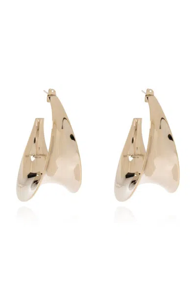 Saint Laurent Curved Hoop Earrings In Gold