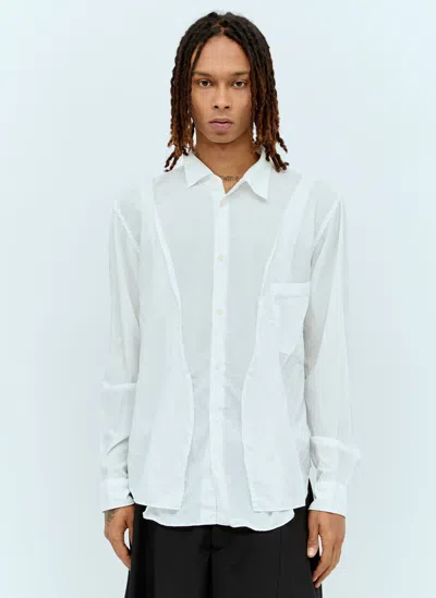 Comme Des Garçons Homme Deux Draped Long-sleeve Shirt In White