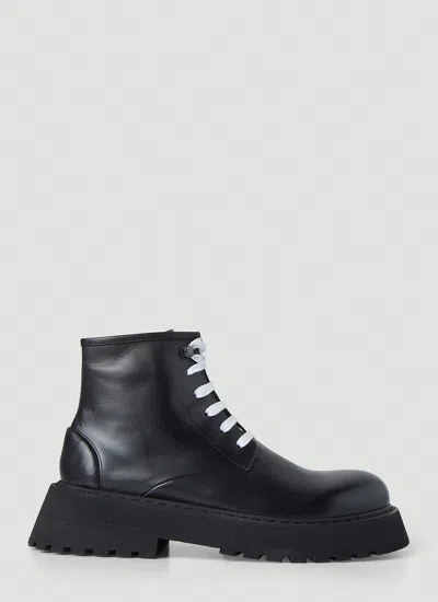 Marsèll Micarro Leather Combat Boots In Black