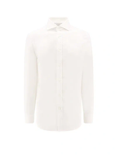 Brunello Cucinelli Easy Fit Linen Shirt In White