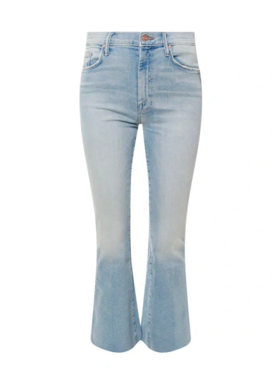 Mother Flared Stretch Cotton Jeans In Blue