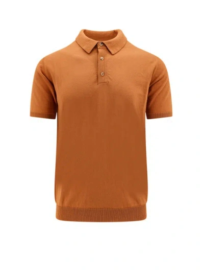 Roberto Collina Polo Shirt In Orange