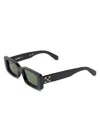 Off-white Men's Arthur 50mm Rectangular Sunglasses In Black Green