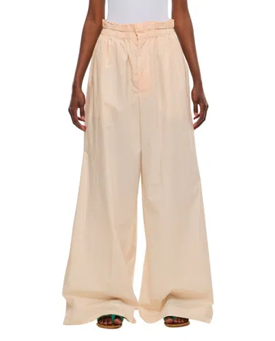 Quira Oversized Cotton Trousers In Neutrals