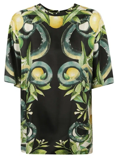 Roberto Cavalli T-shirts And Polos Black In Multicolor
