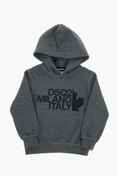 Dsquared2 Logo Printed Hoodie In Gray