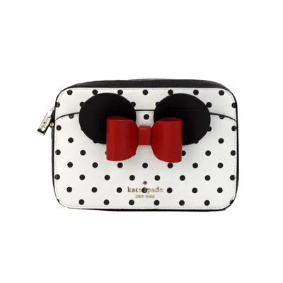 Kate Spade Disney Minnie Mouse Polka Dot Printed Pvc Crossbody Camera Bag In White