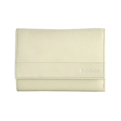 Baldinini Trend Elegant Cream Calfskin Wallet In Neutral