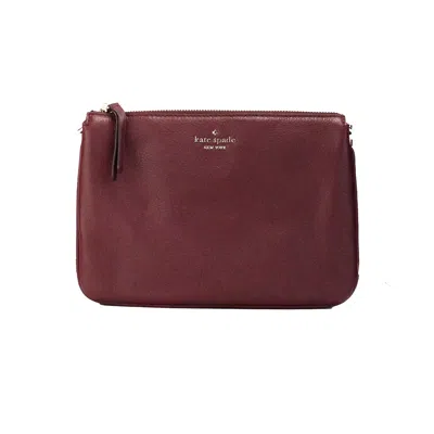Kate Spade Jackson Cherrywood Leather Triple Gusset Crossbody Handbag Purse In Red