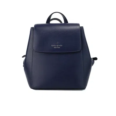 Kate Spade Madison Navy Saffiano Leather Medium Flap Shoulder Backpack Bag In Blue