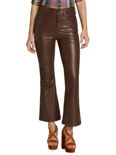 Veronica Beard Carson High Rise Ankle Flare Pants In Light Chicory In Brown