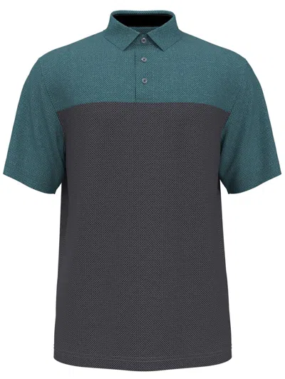 Pga Tour Mens Athletic Fit Colorblock Polo In Green