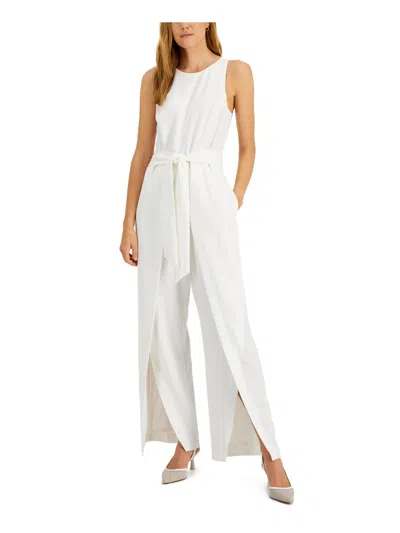 Inc Womens Crepe Jumpsuit In White