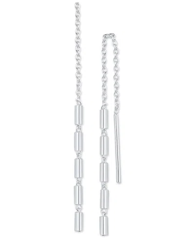 Giani Bernini Polished Cylinder Threader Earrings In Sterling Silver, Created By Macy's