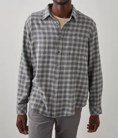 Rails Lennox Button Down Shirt In Charcoal Flax Melange In Grey