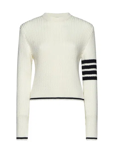Thom Browne 4-bar Sweater In White