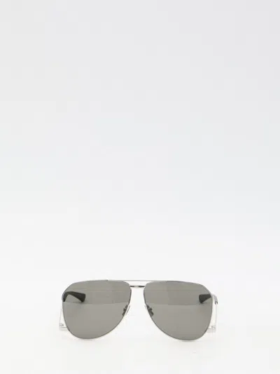 Saint Laurent Sl 690 Dust Sunglasses In Metal Silver Grey
