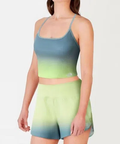 The North Face Printed Dune Sky Tanklette Top In Goblin Blue/ombre Sky Print In Green