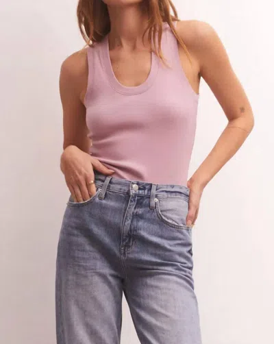 Z Supply Sirena Rib Tank In Shadow Mauve In Pink