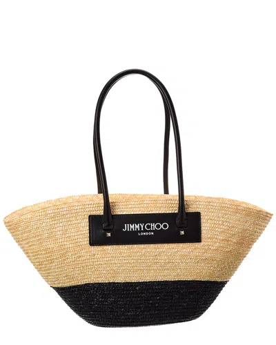 Jimmy Choo Beach Basket Small Shopper Bag In Black